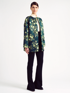 Philidia Chartreuse Floral Printed Jacket